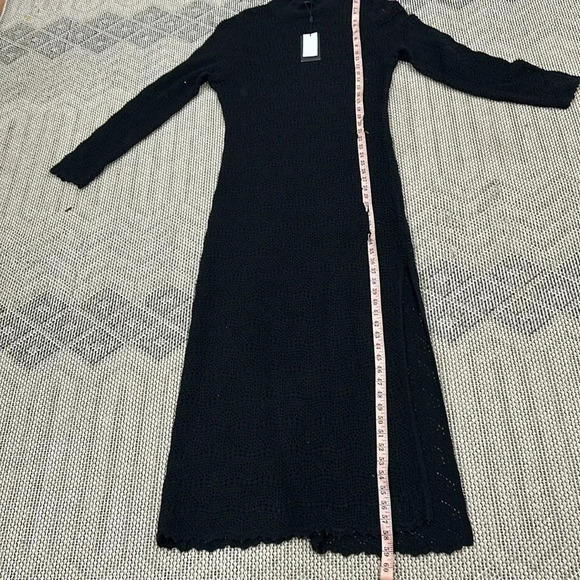 FRYE
Women's Mock-Neck Pointelle-Stitch Maxi Dress - Picture 7 of 9